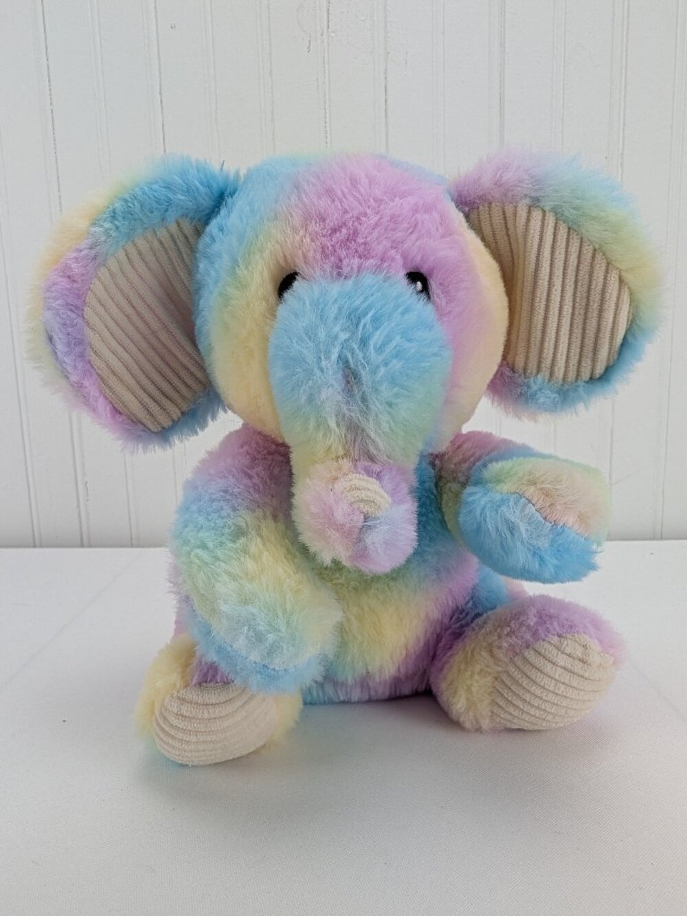Spark Create Imagine Pastel Rainbow Elephant Plush 9" Stuffed Animal Crinkle Ear
